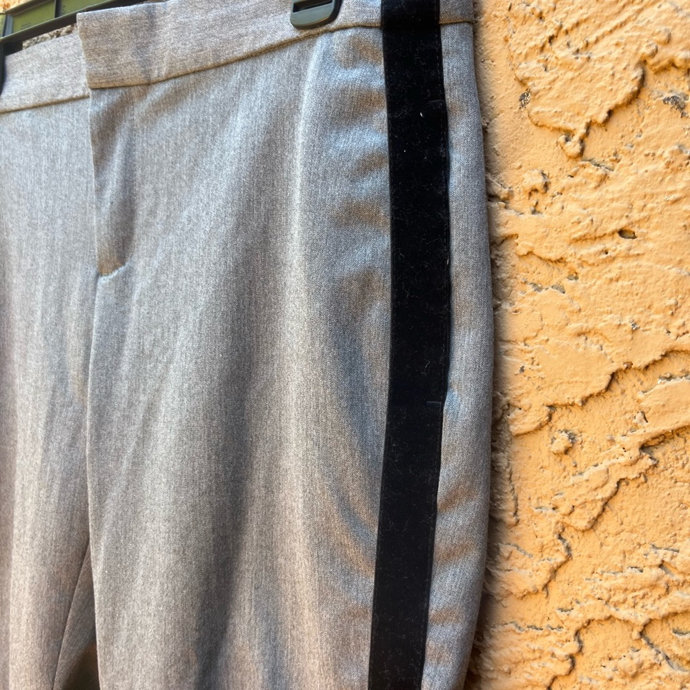 2/$20 Banana Republic Gray and Black Dress Pants with Tuxedo Stripe - Picture 2 of 5